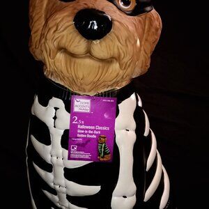 *SOLD* 2.5 FT Golden Doodle Halloween Porch Greeter Glow in the Da Ghost